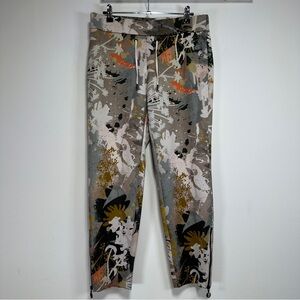 SPORTALM Abstract Print Leggings Drawstring Waist Zip Hem Stretch Pants Size 6